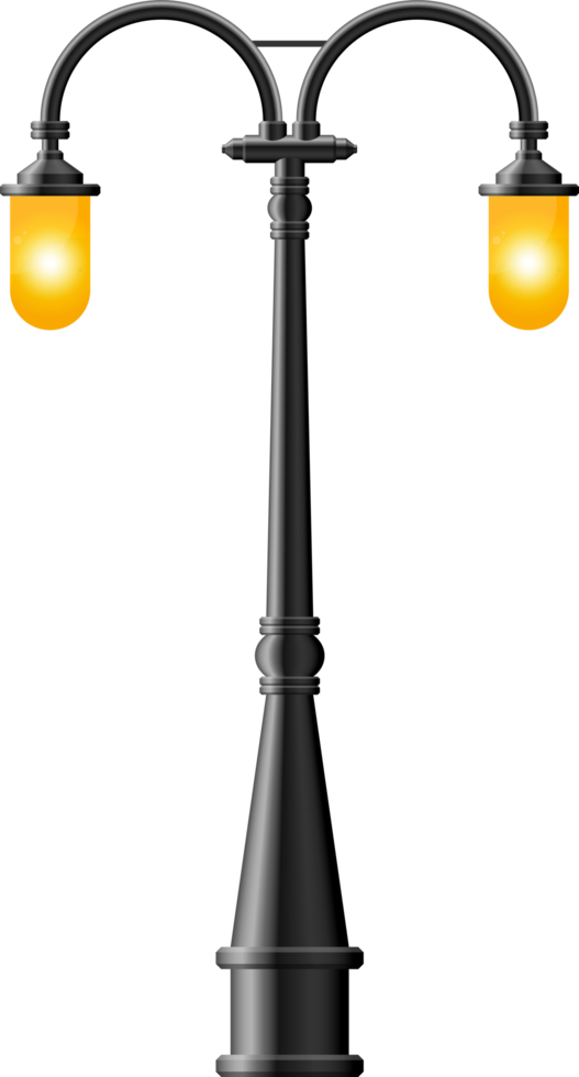Black realistic street light clip art png