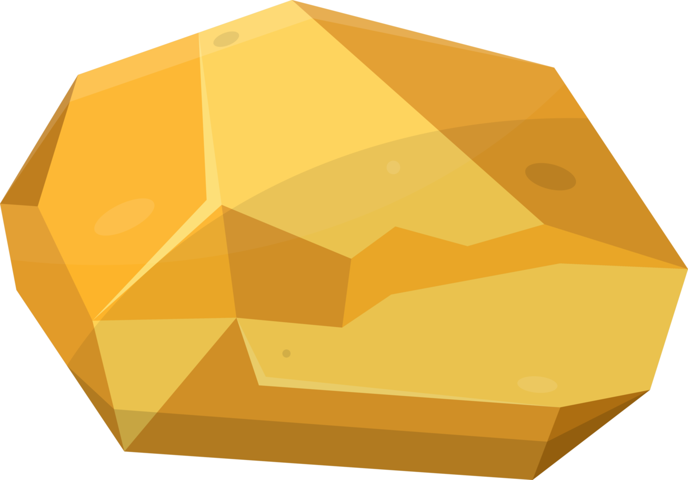 Gold stones and boulders in cartoon style png