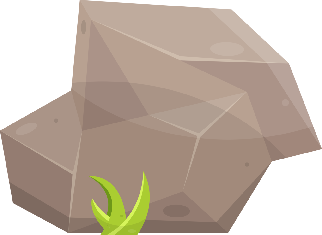 Rock stones and boulders in cartoon style png