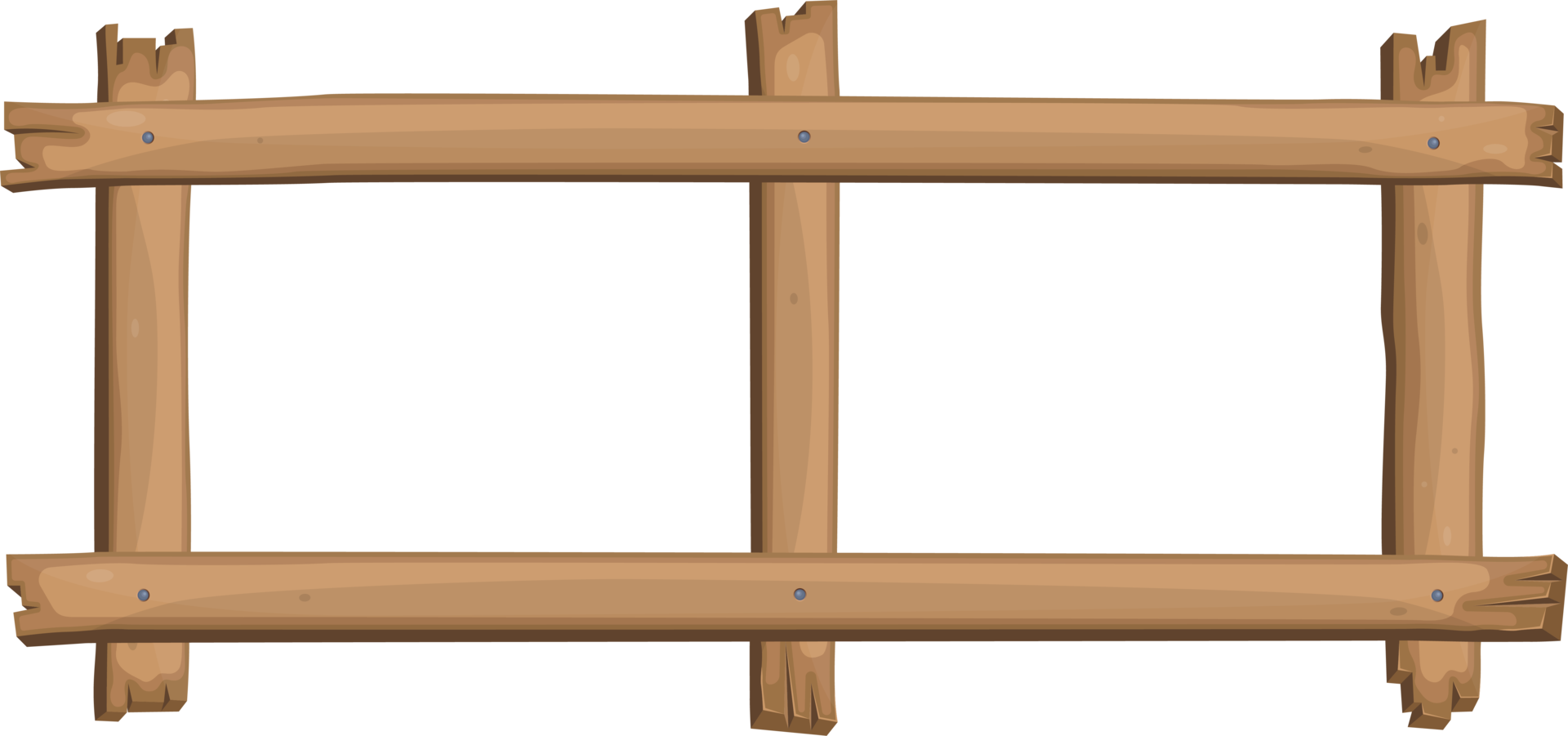 Wood frame in cartoon style png