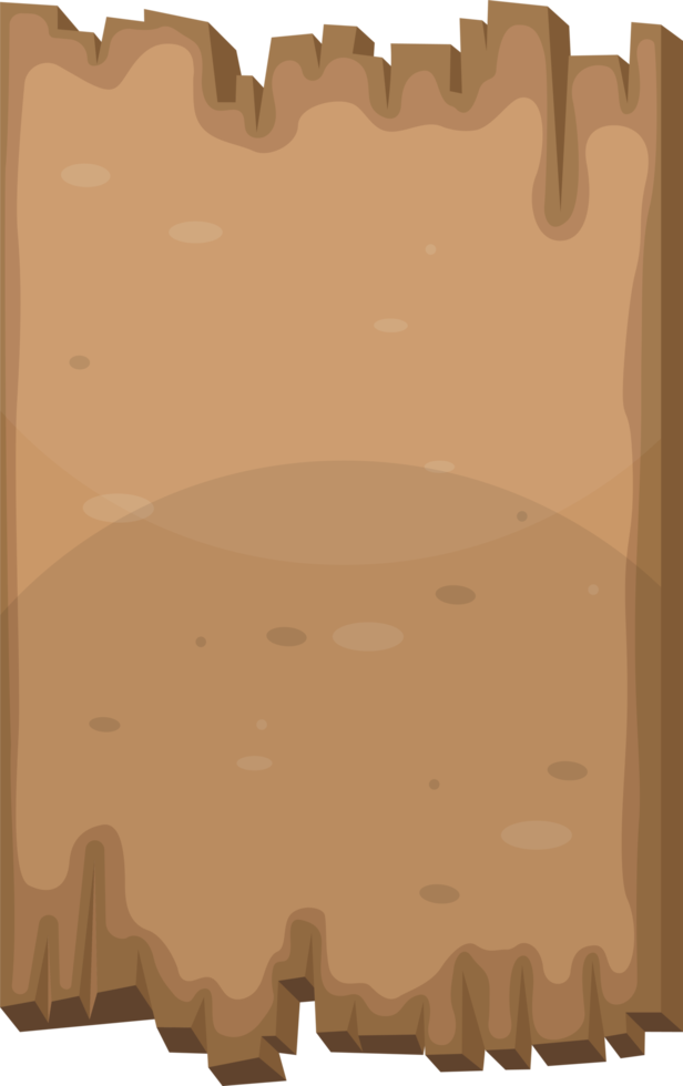 Wooden board in cartoon style png