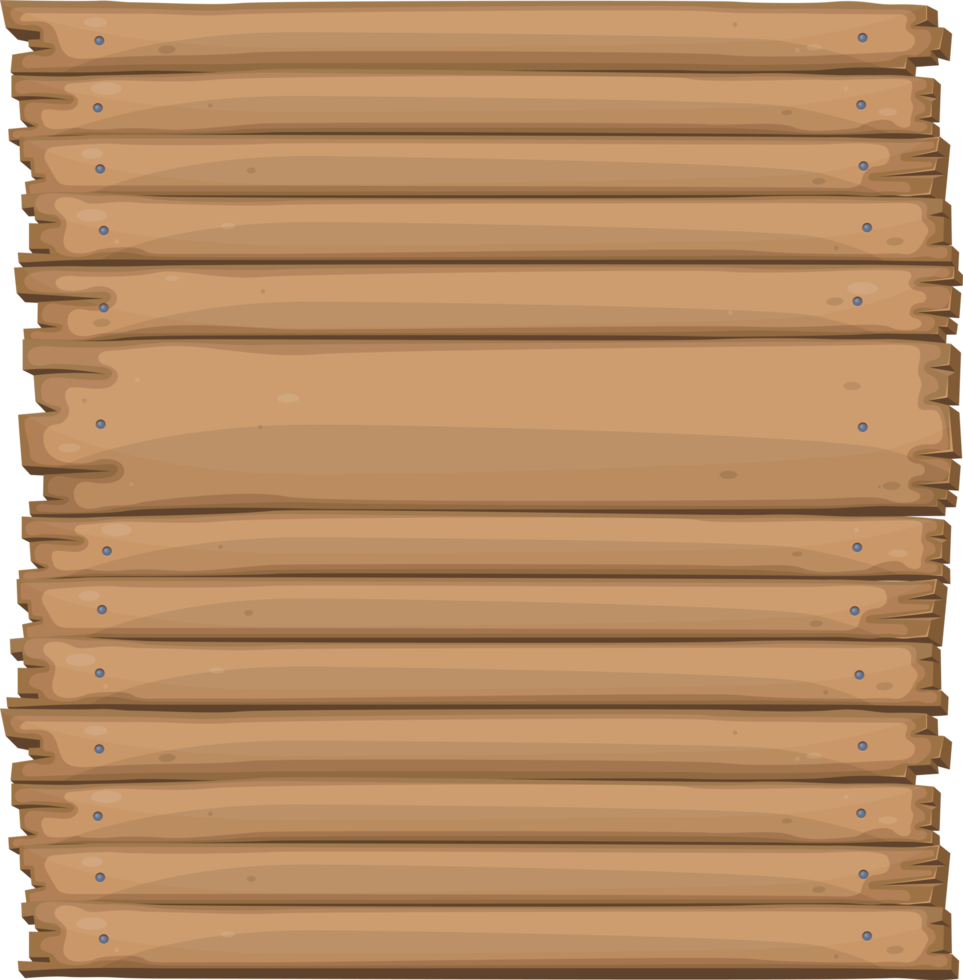 tablero de madera en estilo de dibujos animados png