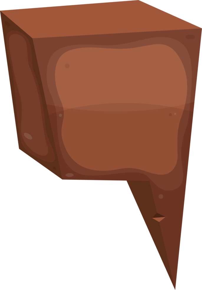 Wooden speech bubble in cartoon style png