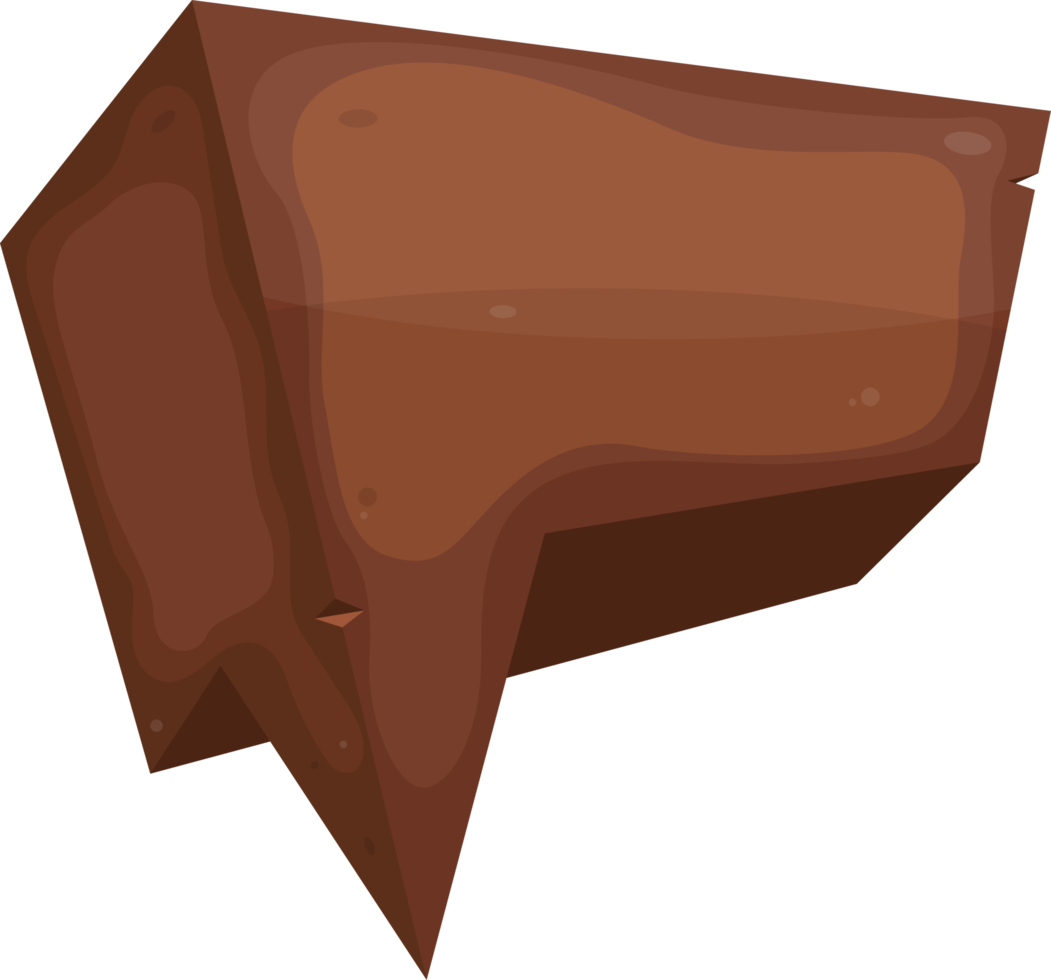 bocadillo de diálogo de madera en estilo de dibujos animados png