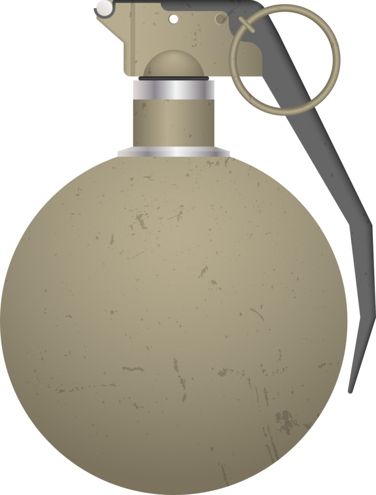 grenade à main réaliste isolée sur fond blanc png