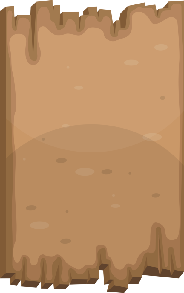 Wooden board in cartoon style png