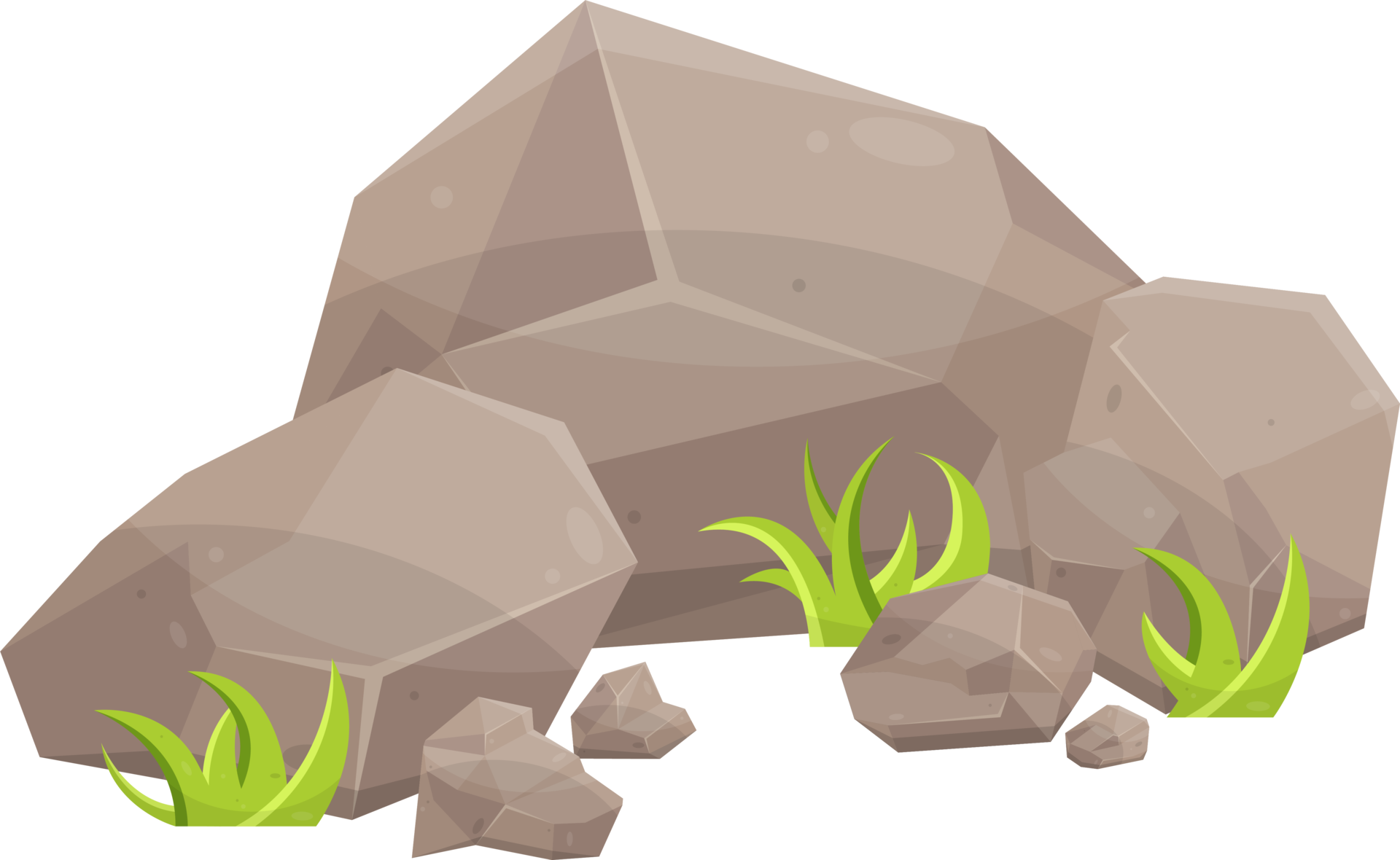 Free Rock stones and boulders in cartoon style 8853610 PNG with Transparent  Background