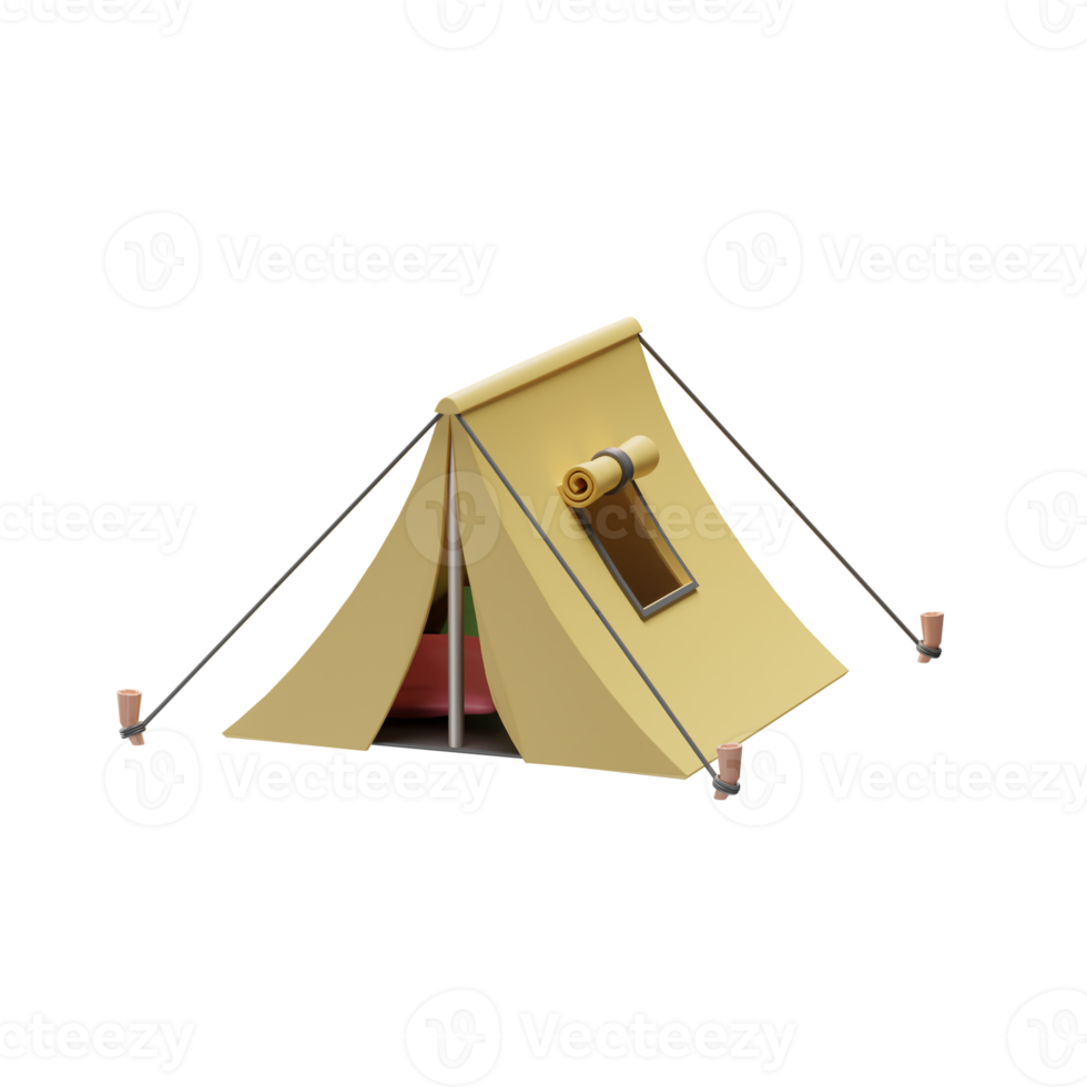 reispictogram, tent 3d illustratie png