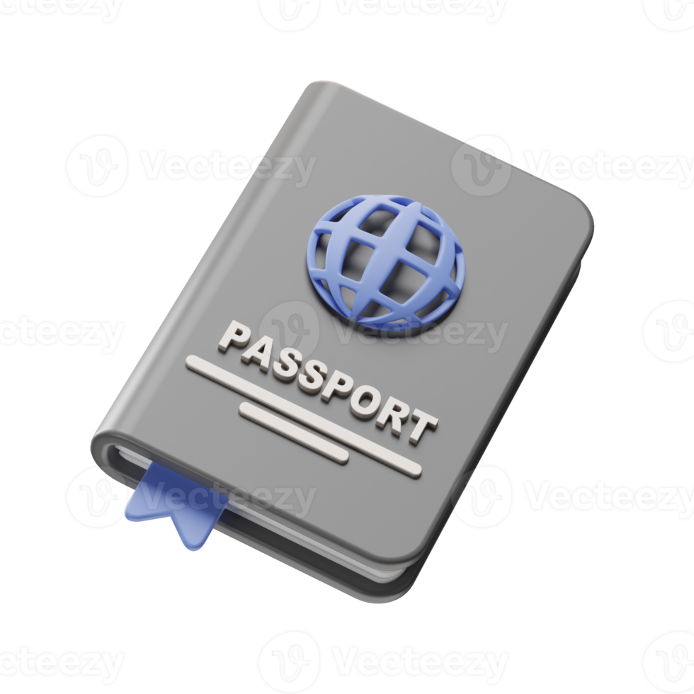 Travel Icon, Passport 3d Illustration png