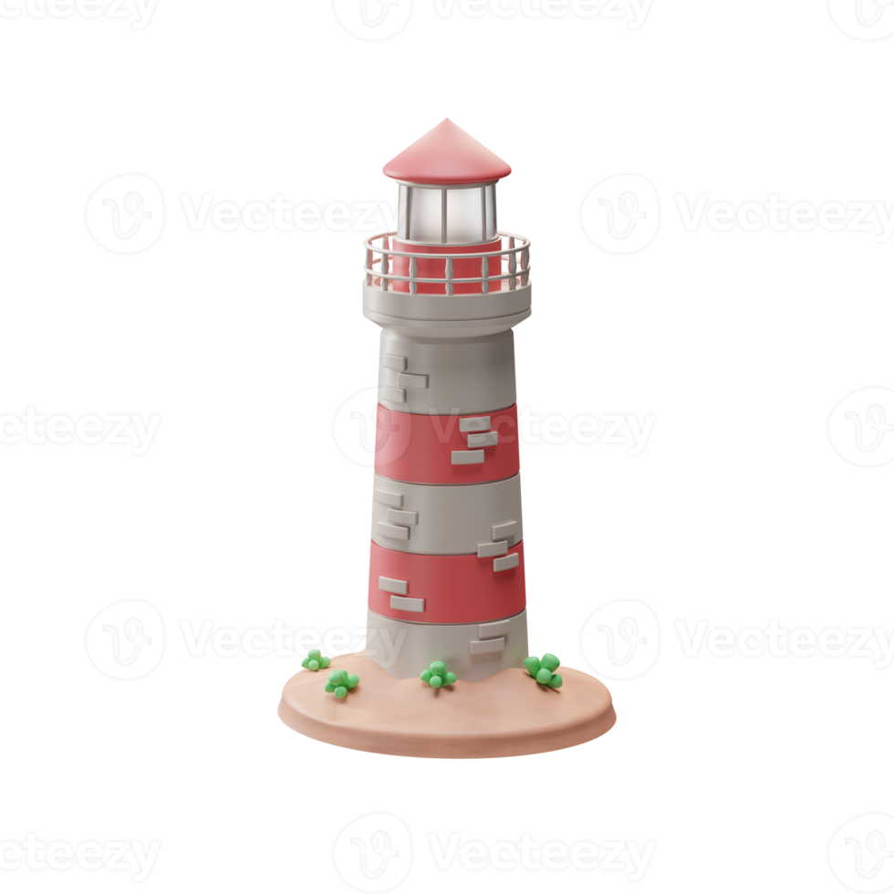 Travel Object, lighthouse, 3d Illustration png