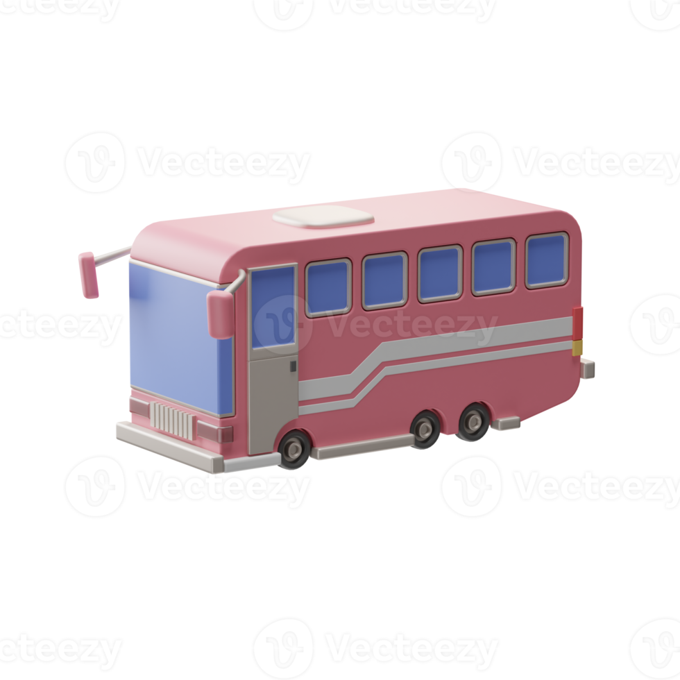 objeto de viaje, autobús, ilustración 3d png