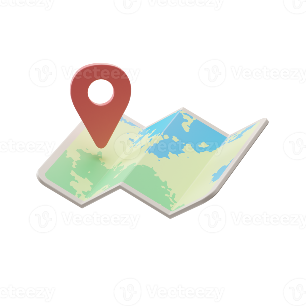 Travel Object, map, 3d Illustration png