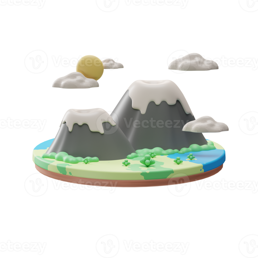 Travel Object, Mountain, 3d Illustration png