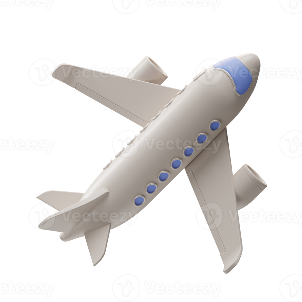 oggetto di viaggio, aereo, illustrazione 3d png