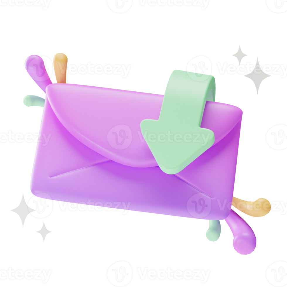 Object Element UI, Email Download, 3d illustration png