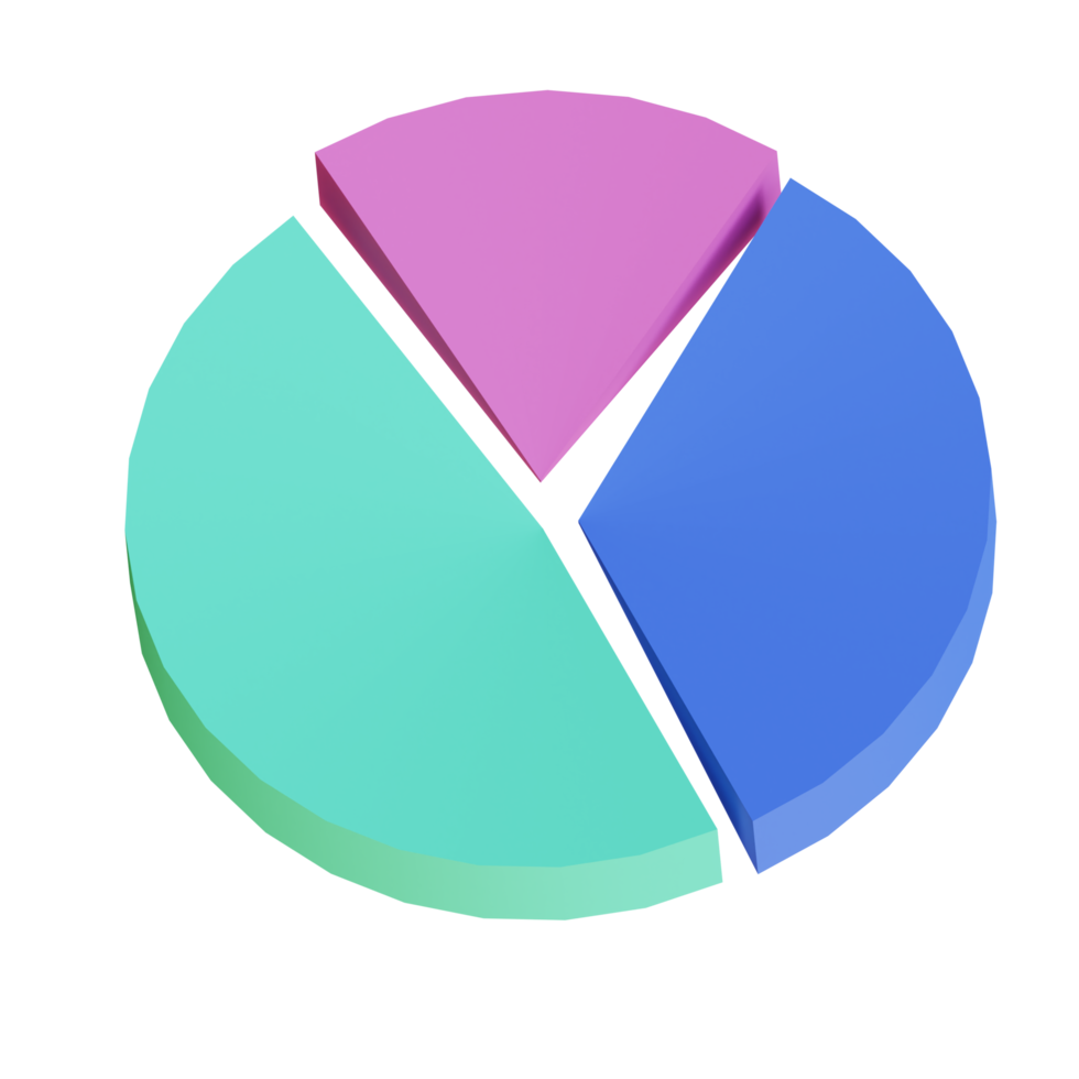 gráfico circular de ilustración 3d png