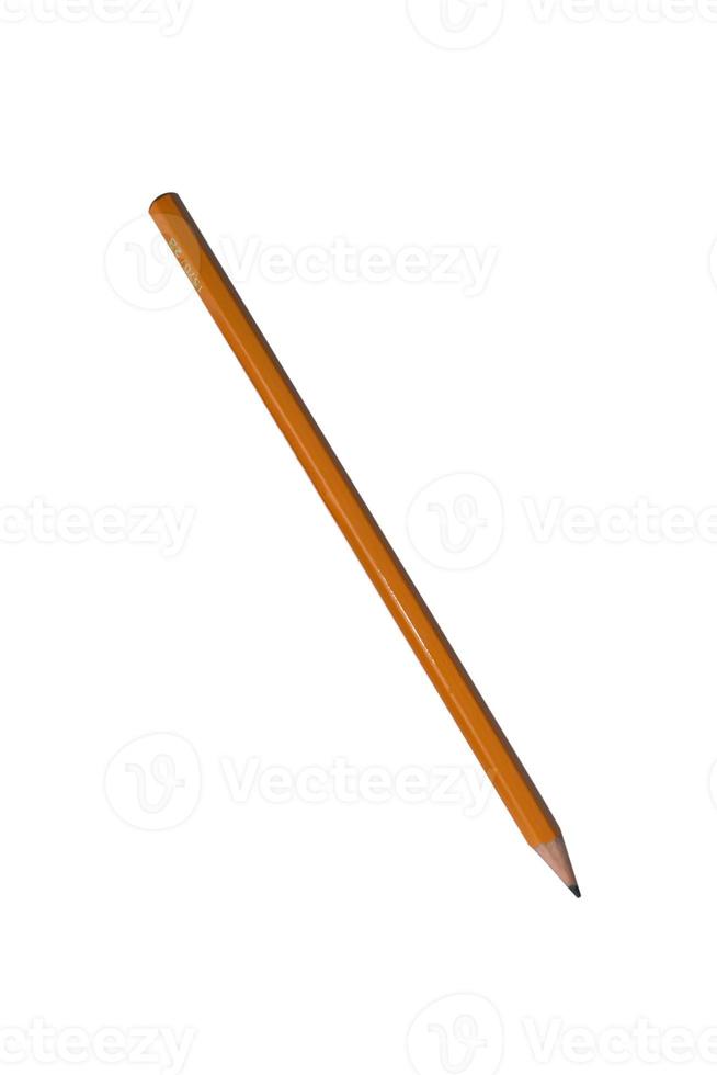 wooden pencil isolated on white background photo