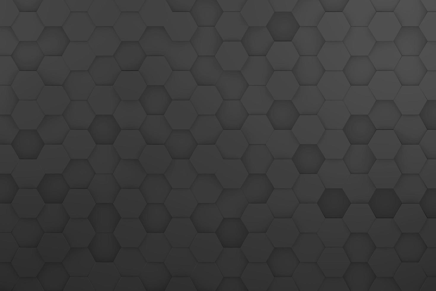 Abstract monochrome black geometric pattern background. Chaotic hexagonal surface polygons 3d rendering photo