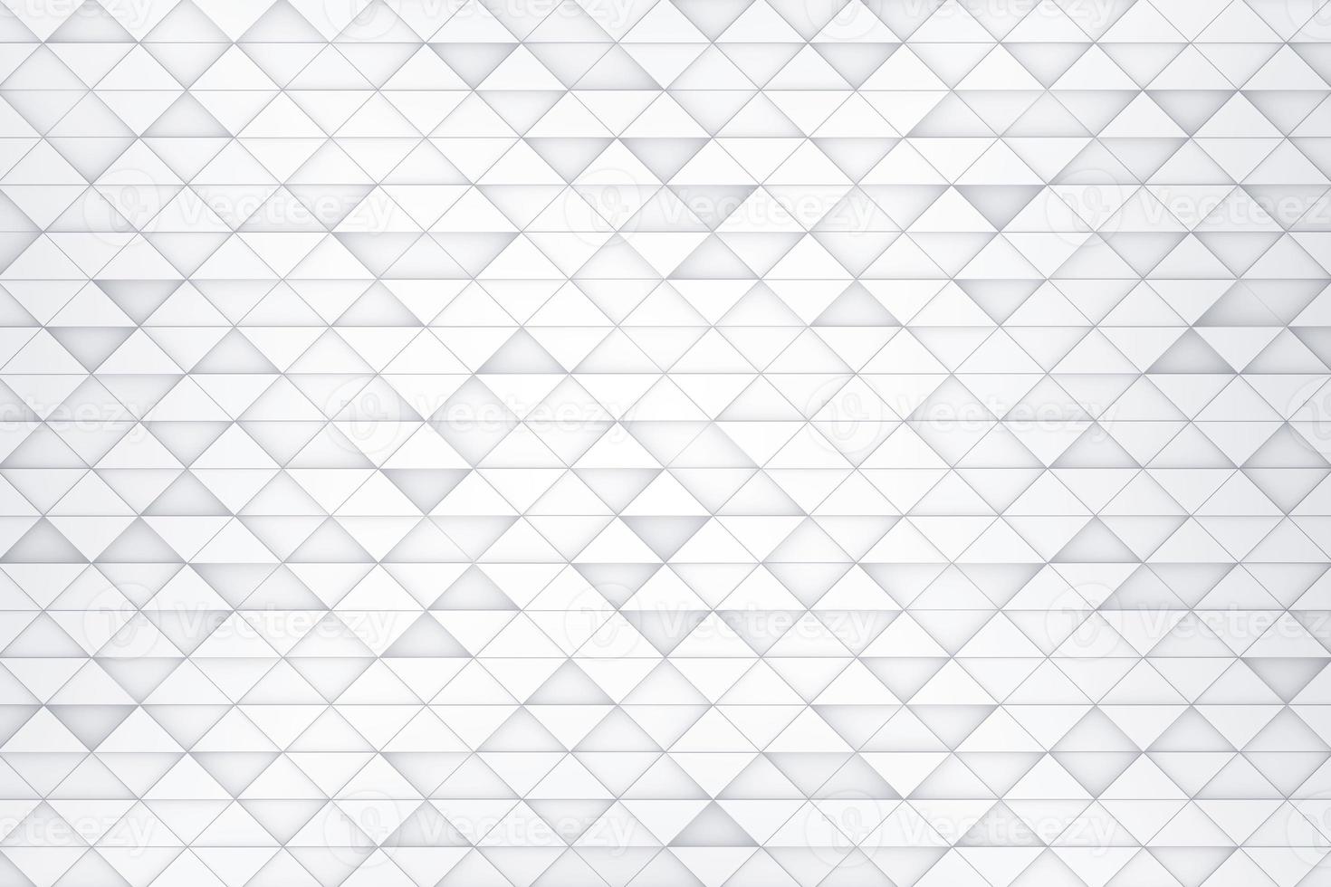 Abstract white background with triangles grid. Small mosaic cells random up down move 3d illustration photo