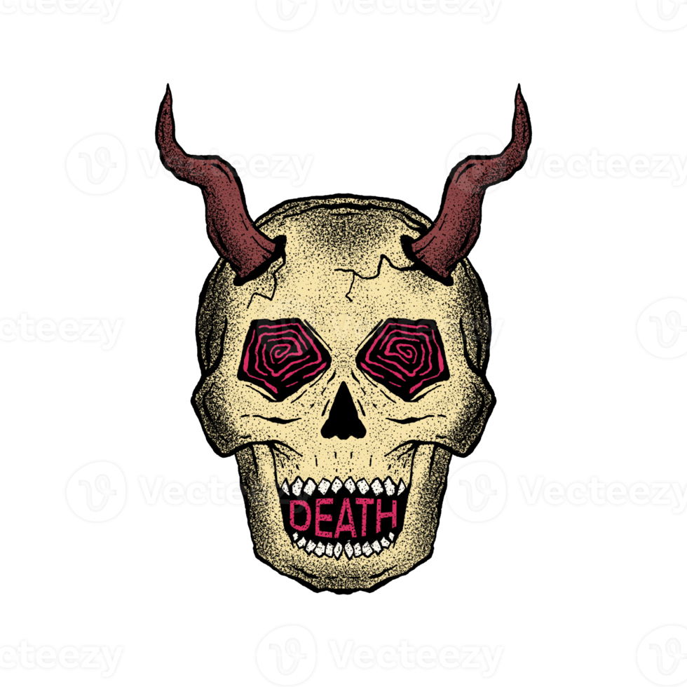 hand drawn devil skull illustration for tshirt jacket hoodie can be used for stickers etc png