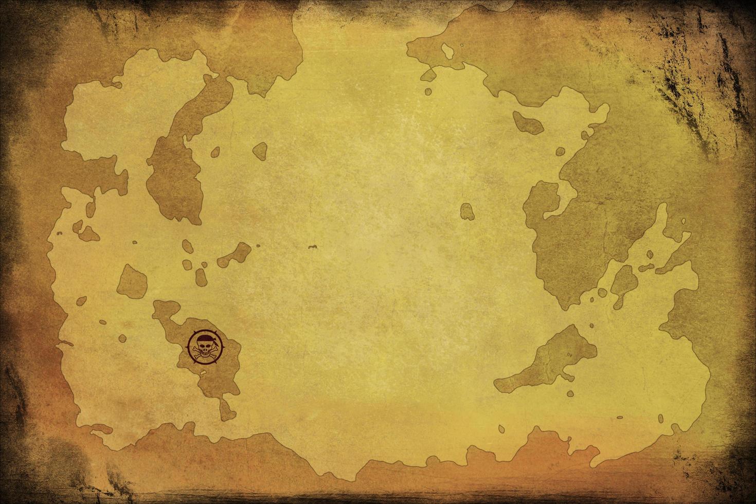 mapa del tesoro pirata en mal estado representado en papel antiguo foto