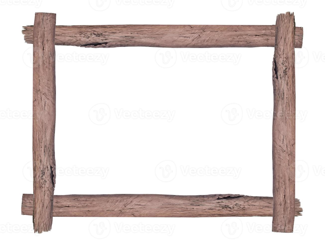 Wooden picture frame isolated on white background. with clipping path. photo