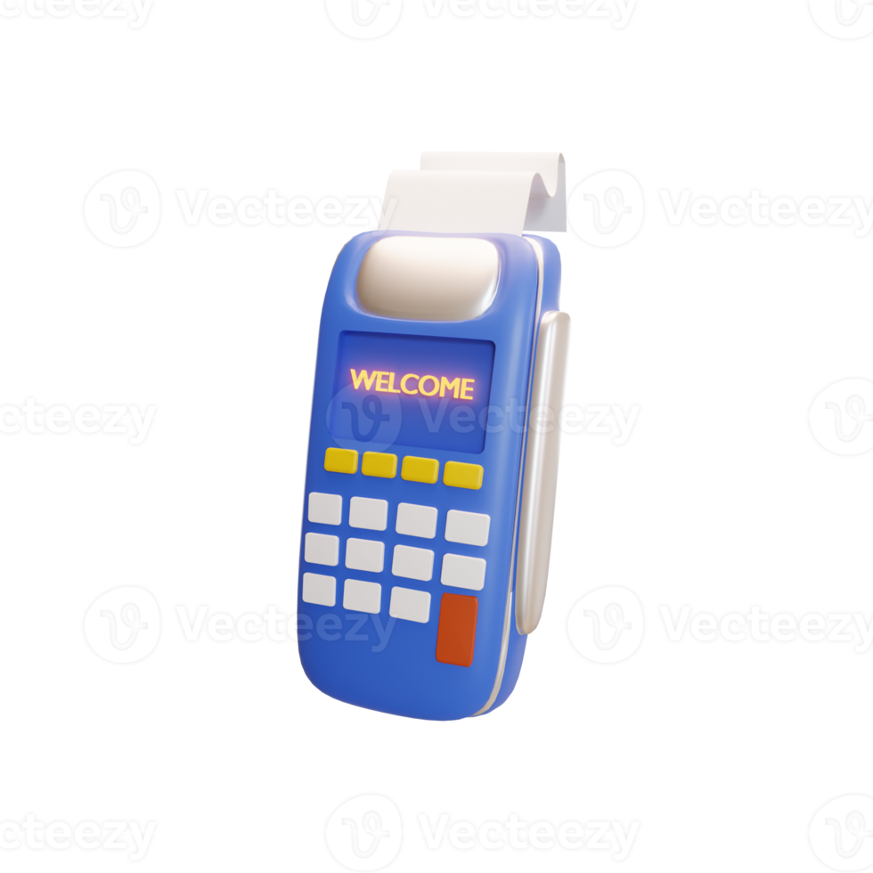Pos terminal illustration 3d png