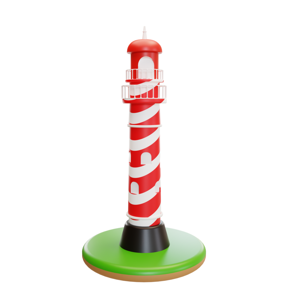 Lighthouse illustration 3d png