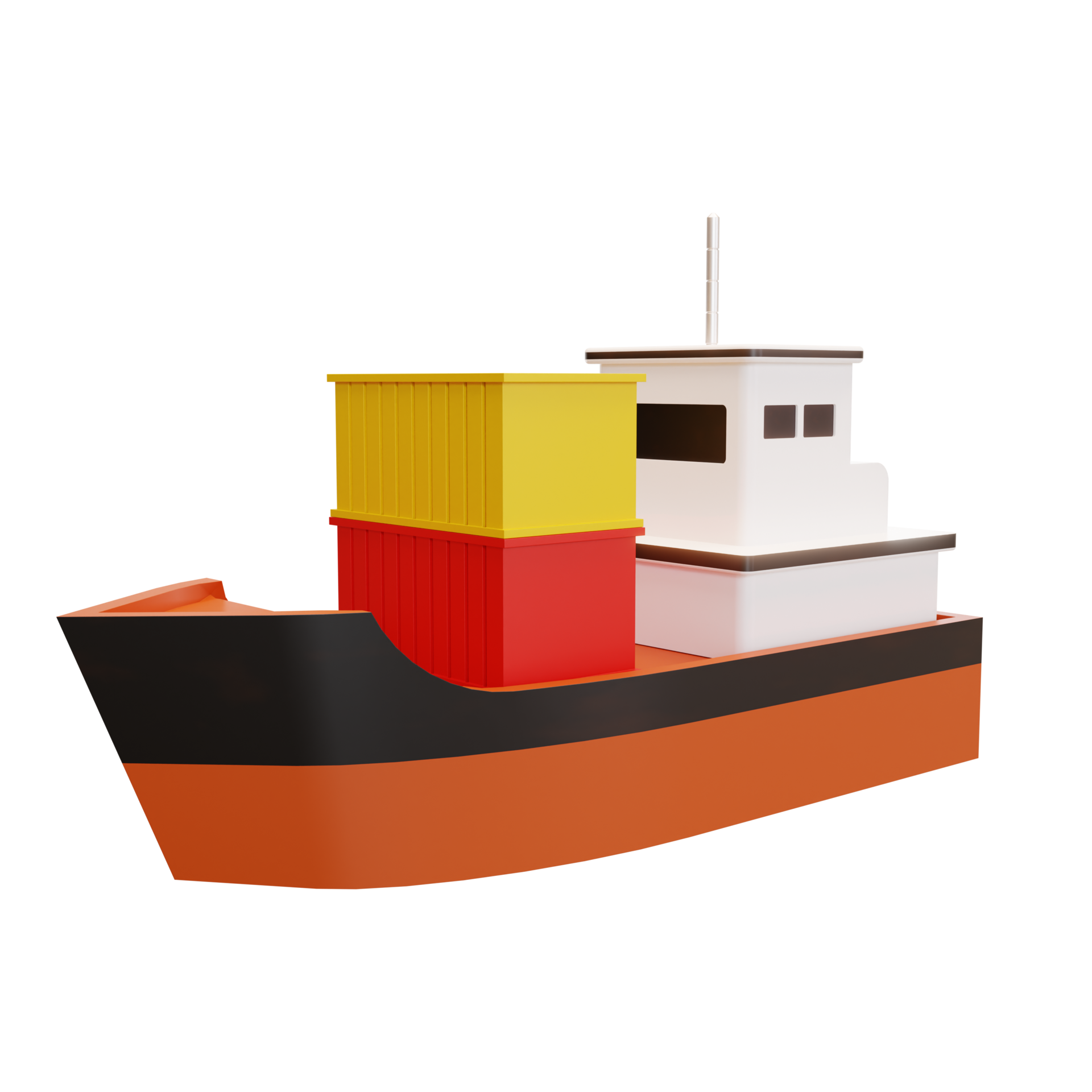 Cargo ship illustration 3d 8854065 PNG