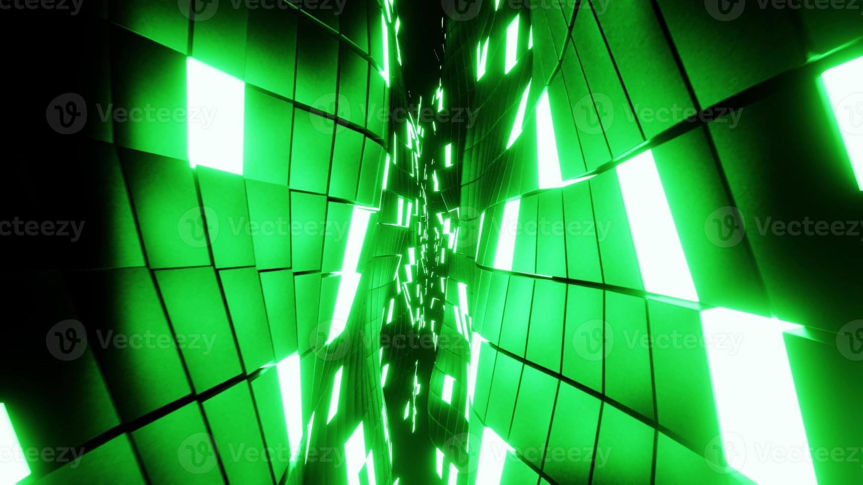 3D animation loop. Abstract technology background with glowing lights. photo