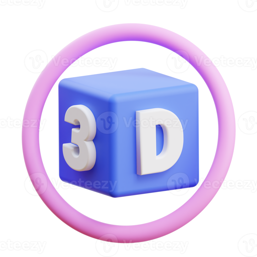 Ilustración 3d de cubo png