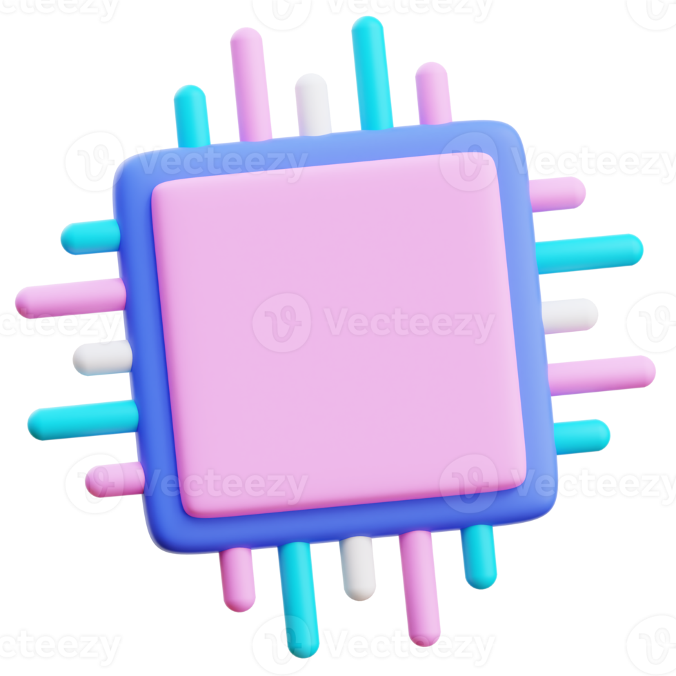 3D Computer Chip png