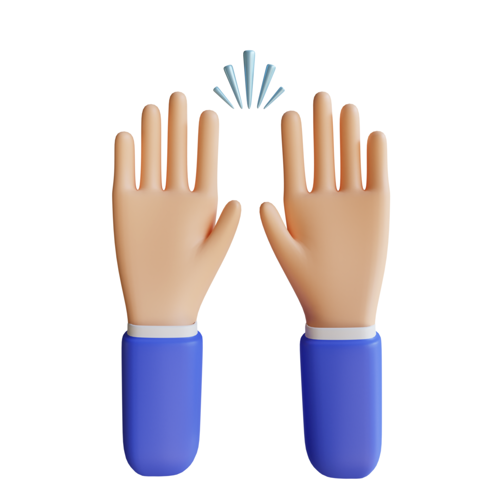 3D Celebrate Hand Gesture png