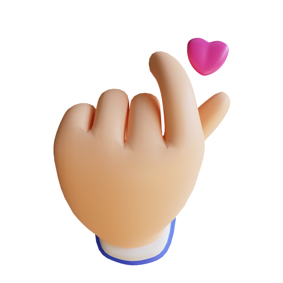 3D Click Love Hand Gesture png