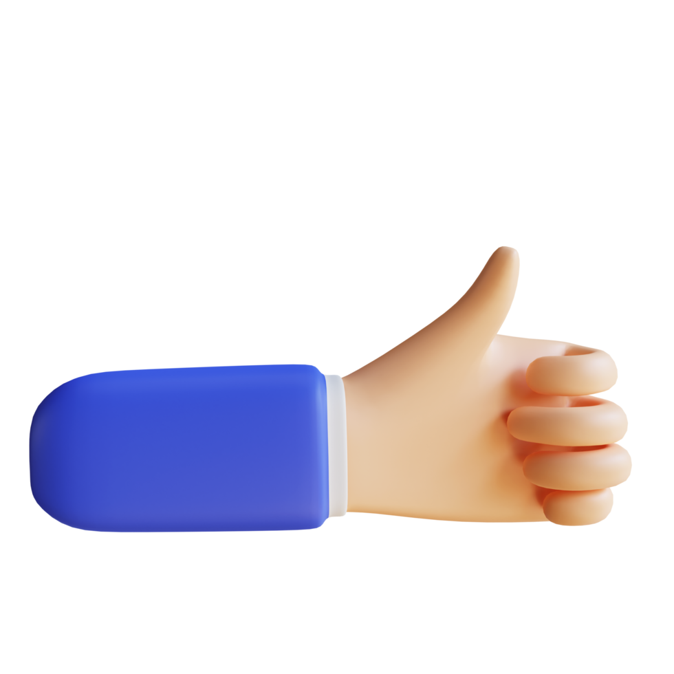 3D Thumbs Up Hand Gesture png