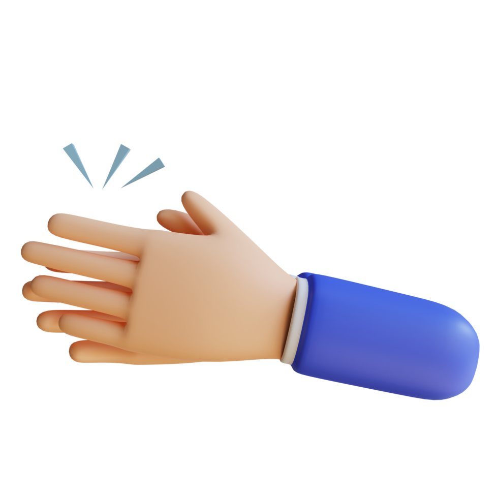 3D Clapping Hand Gesture png