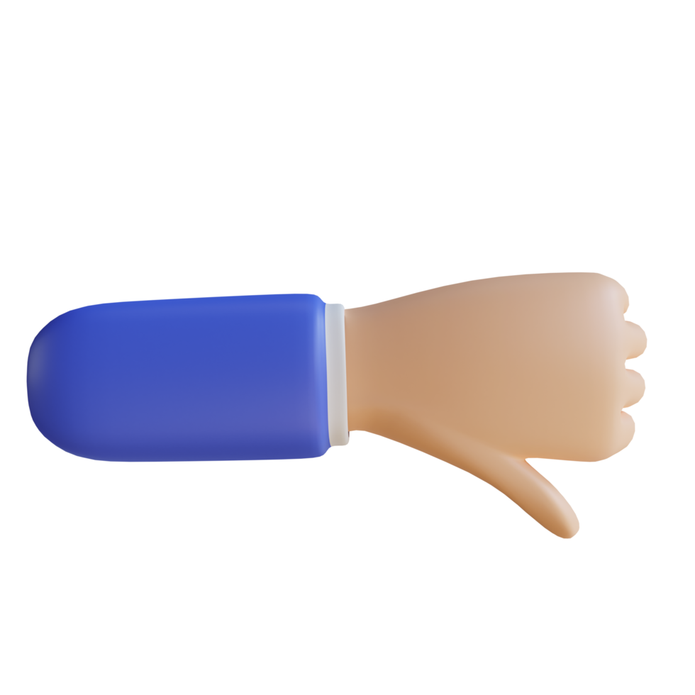 3D Unlike Hand Gesture png