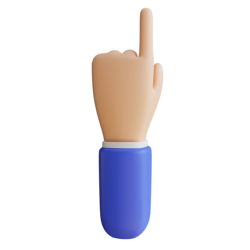 3D Finger Up Gesture png