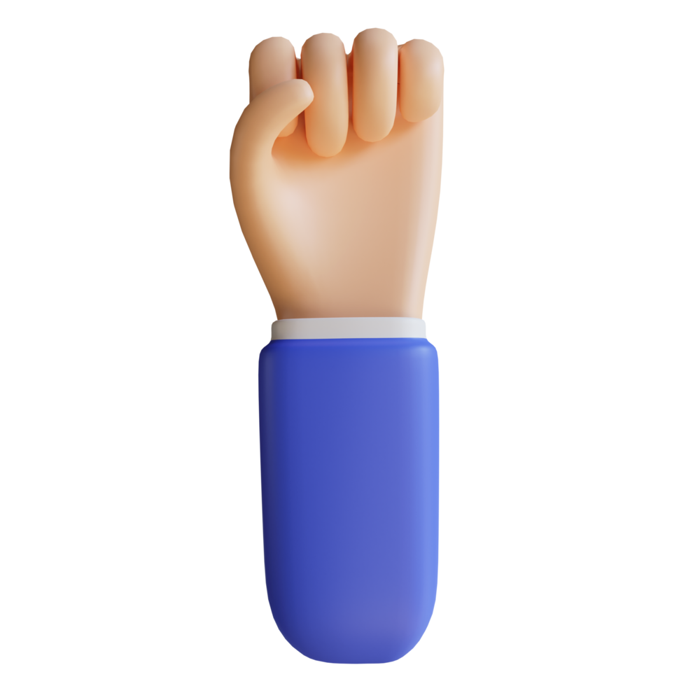 Gesto della mano del pugno 3d png