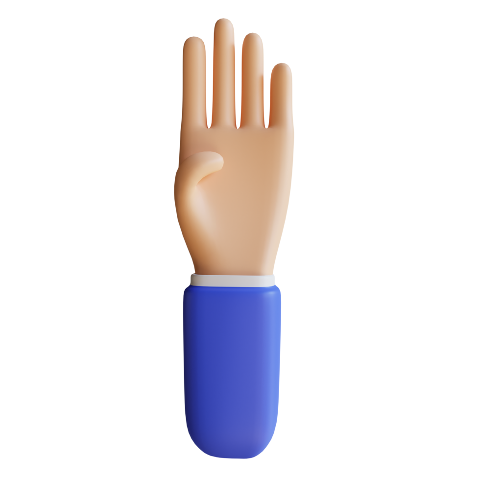 3d fyra finger gest png