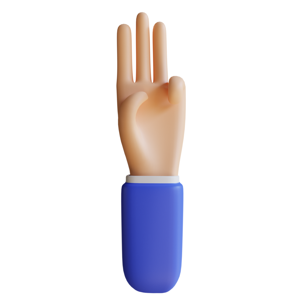 3D Three Finger Gesture png