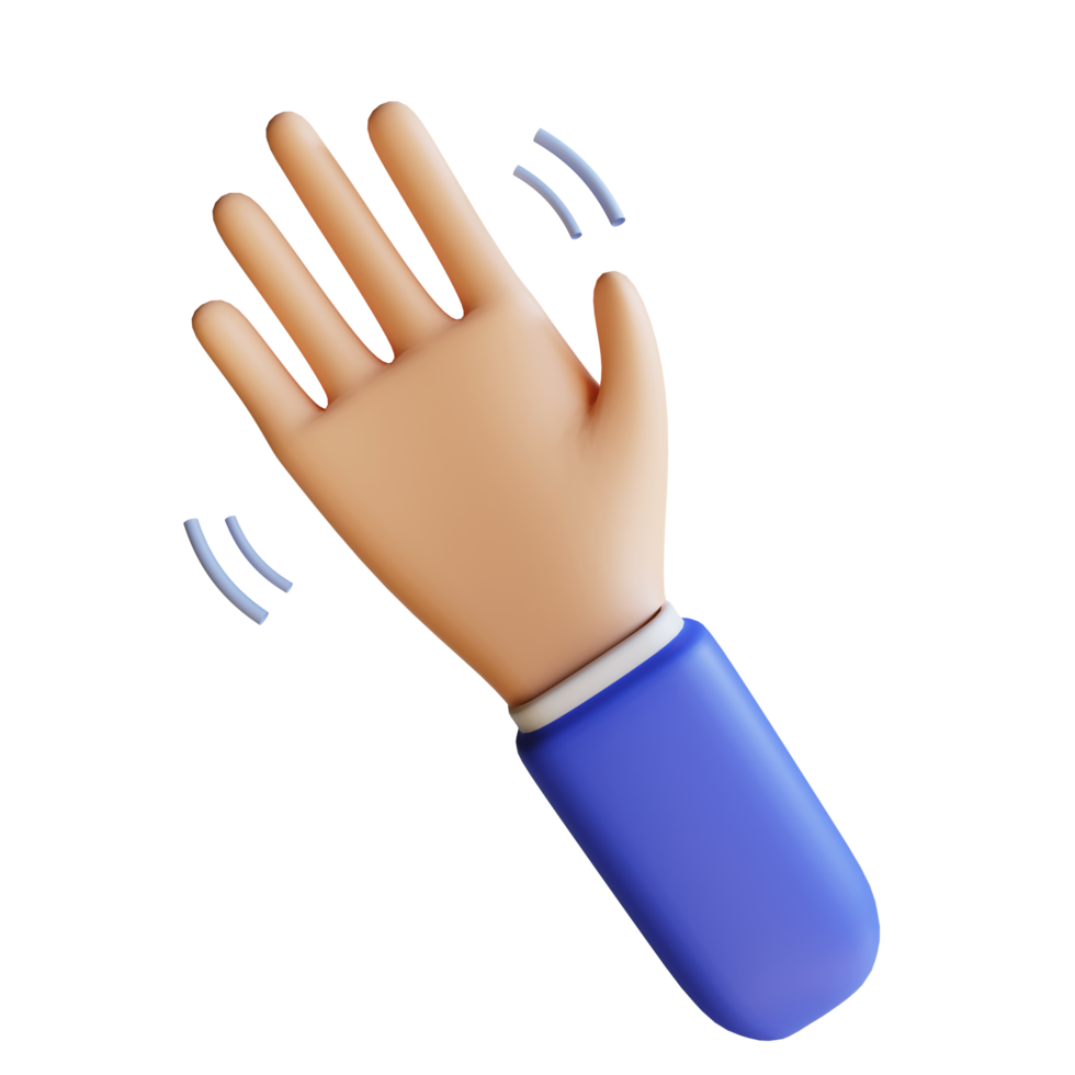 3D Waving Hand Gesture png