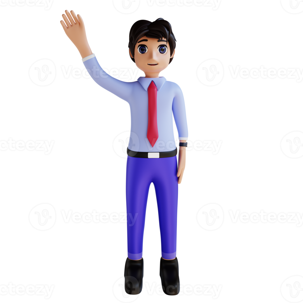 3D Character greeting png