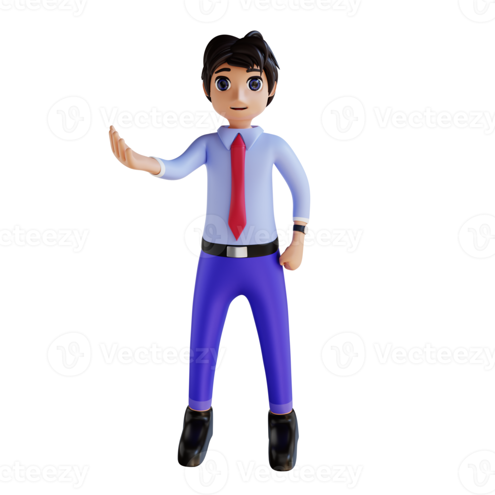 3D Character Office Man Presentation png