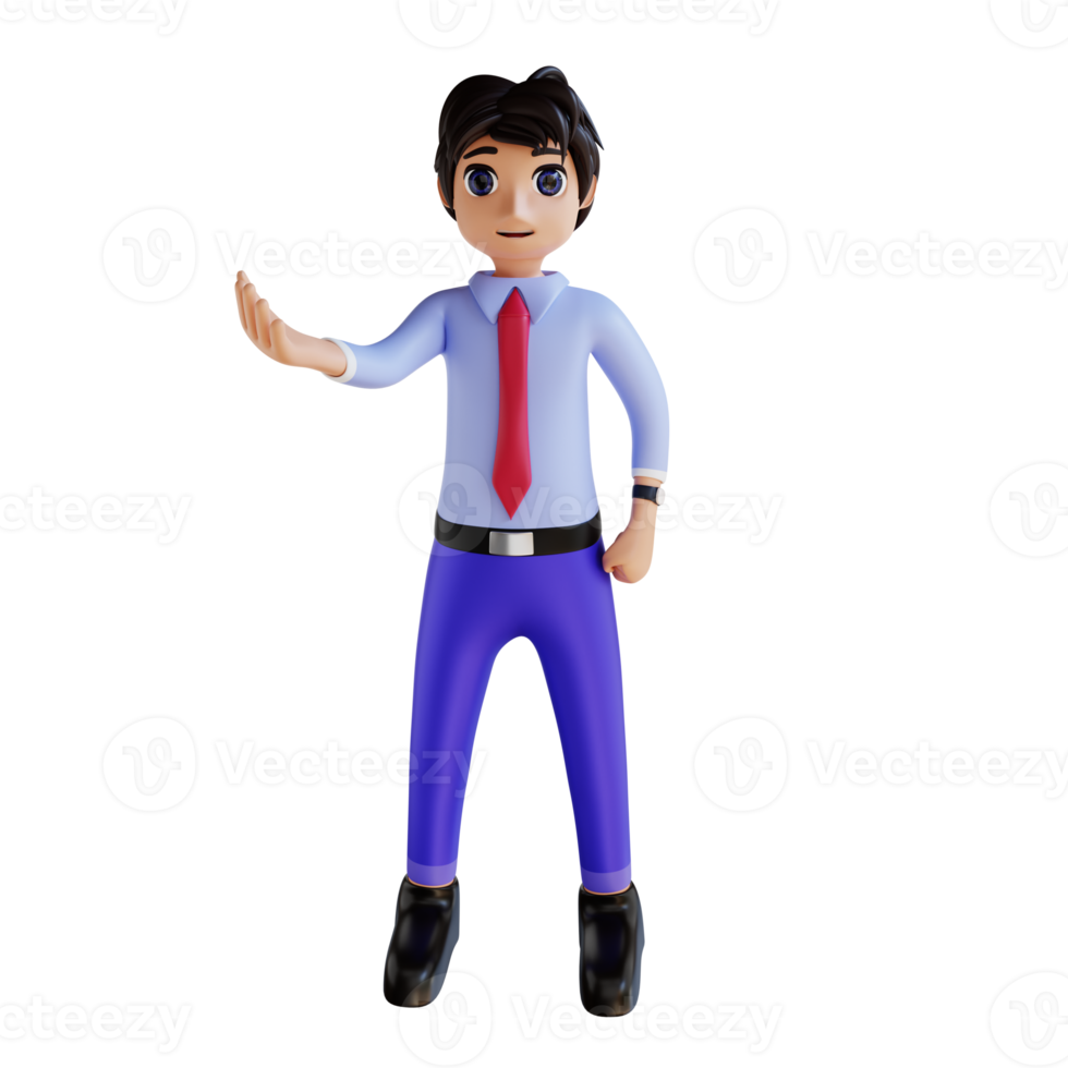 apresentação de homem de escritório de personagem 3d png