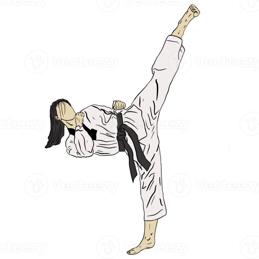 karate illustration modern design png file