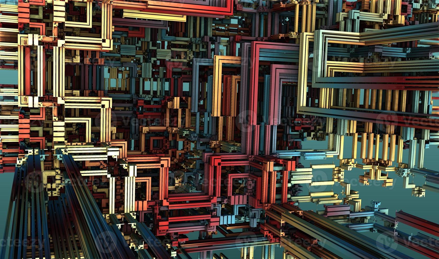3D Illustration of a Beautiful infinite mathematical mandelbrot set fractal. photo