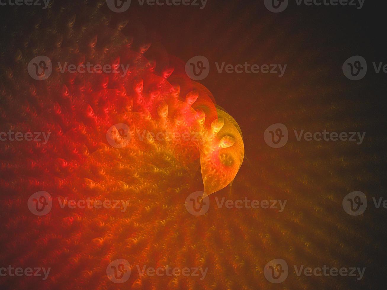 Abstract fractal art background, suggestive of fire flames and hot wave. Computer generated fractal illustration art fire theme. photo