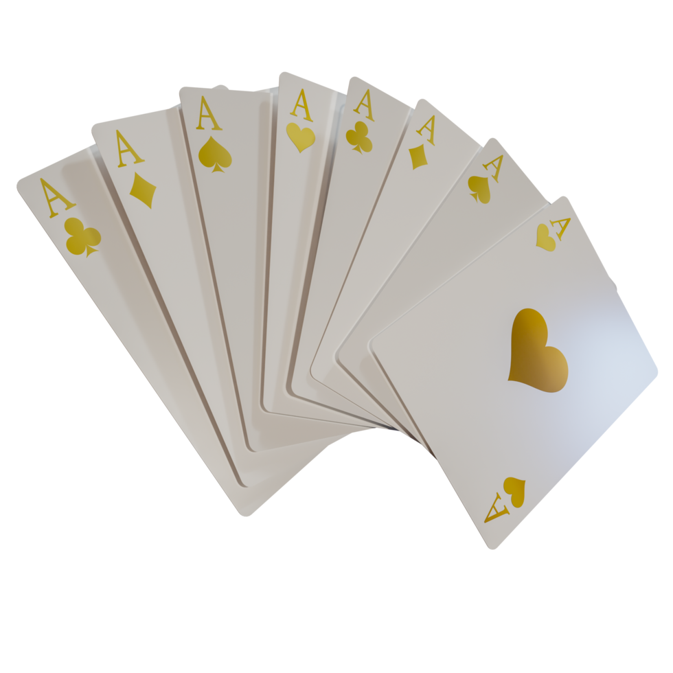 Casino White Card 3D Design Elements png