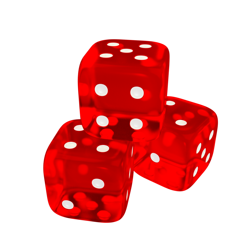 elementos de design 3d de vidro vermelho de cassino png